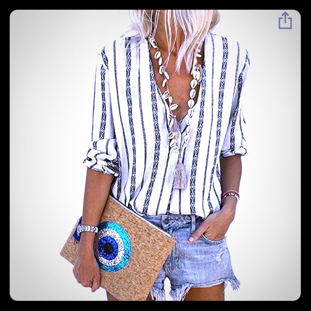 Women’s blouse brand white and blue